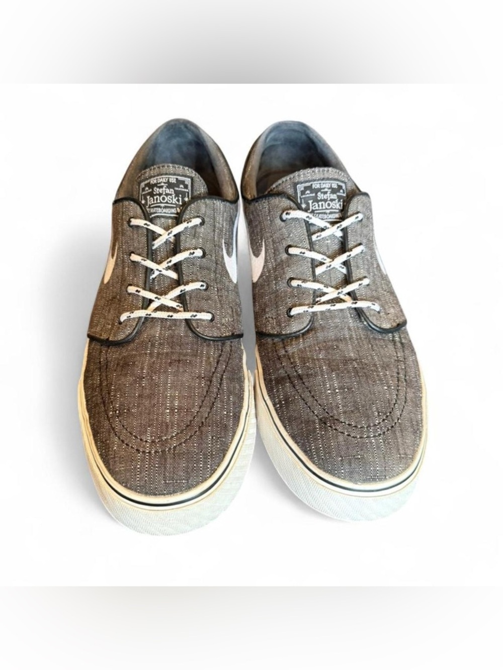 Nike Gray Canvas Stefan Janoski Low Top Sneakers